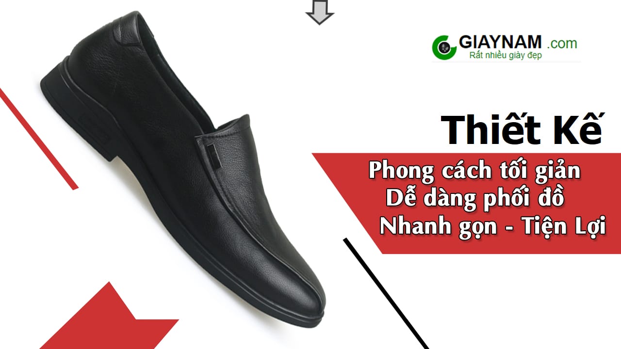 Giày lười công sở nam màu đen